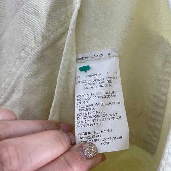 Vintage Dickies Utility Painters Bib Overalls Mens 32x30 YellowLoose Fit Stretch - Picture 5 of 7